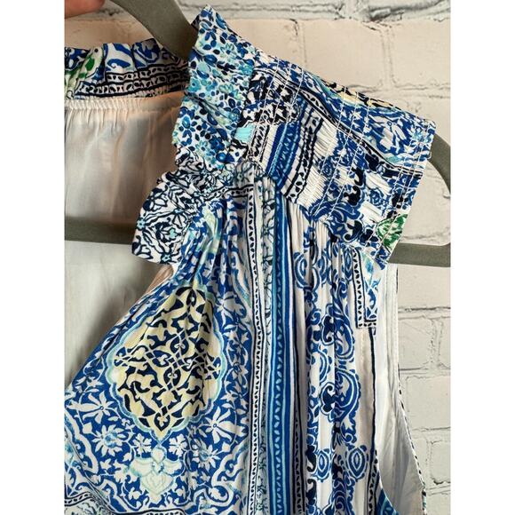 CHICO'S white blue shift lined sleeveless dress size 0 (S) - Picture 5 of 8